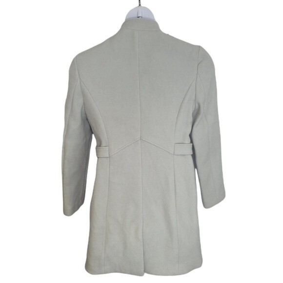 REISS light blue coat wool blend button up peacoat jacket Large - Picture 2 of 10